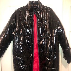 BLACK VINYL JACKET RED INTERIOR